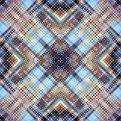 Poster - Geometric abstract pattern moire overlay style. Halftone style with small dots. Abstract seamless technology texture. Vector pattern