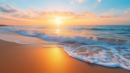 Beach view in the afternoon. Sunset over the sea, a very beautiful natural panorama of sunset over the sea