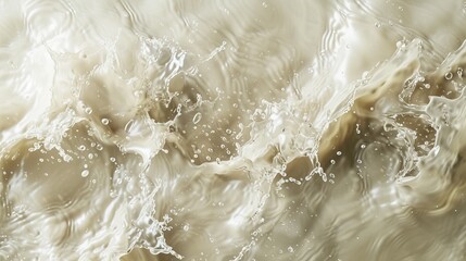 Aufkleber - Water surface texture with splashes and bubbles. Trendy abstract nature background. White-grey water waves in sunlight.