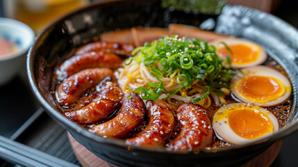 Wall Mural - Roast Sausage and Egg Noodles