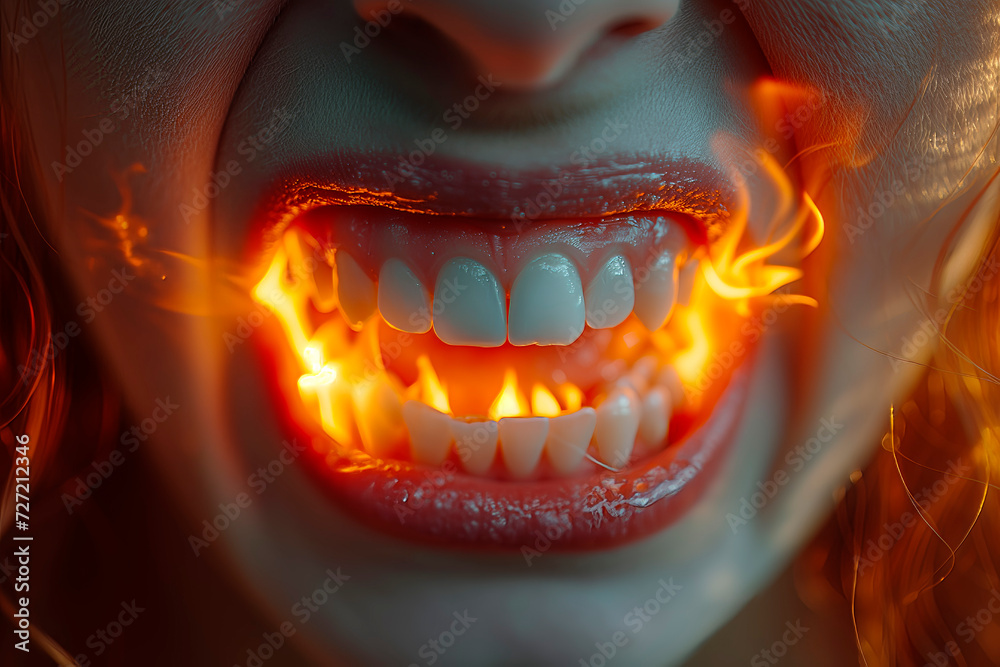 Words forged from flames and fury emerges from the mouth, shouting out ...