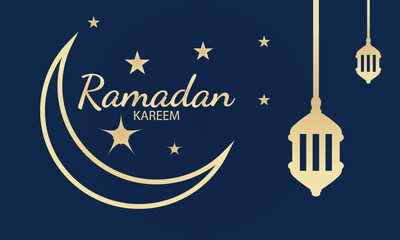 Sticker - Happy Ramadan Kareem Template Design. 