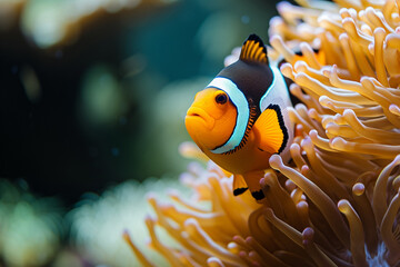 Wall Mural - Clown fish with anemone