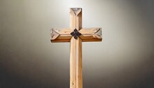 Wooden Cross On White