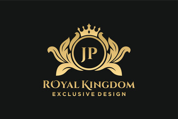 Wall Mural - Letter JP template logo Luxury. Monogram alphabet . Beautiful royal initials letter.