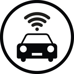 Fototapete - Car with wifi icon isolated on white background . Wifi in car icon vector