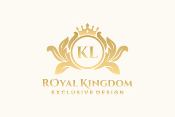 Sticker - Letter KL template logo Luxury. Monogram alphabet . Beautiful royal initials letter.