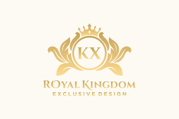 Sticker - Letter KX template logo Luxury. Monogram alphabet . Beautiful royal initials letter.