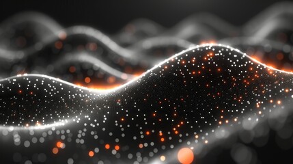 Aufkleber - Particles and gradients in abstract gradients. Big data. Digital background. Futuristic illustration.