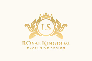 Sticker - Letter LS template logo Luxury. Monogram alphabet . Beautiful royal initials letter.