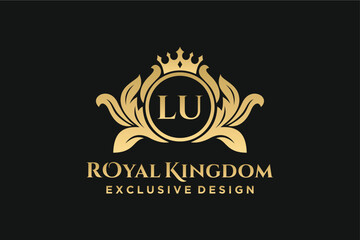 Sticker - Letter LU template logo Luxury. Monogram alphabet . Beautiful royal initials letter.