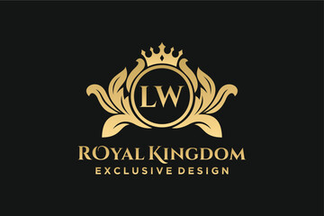 Sticker - Letter LW template logo Luxury. Monogram alphabet . Beautiful royal initials letter.