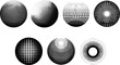 © safu10190 - Set of Halftone dot tone grunge effect collection abstract pattern texture vector illustration.Retro gradient geometric element art shape modern creative vintage monochrome graphic design