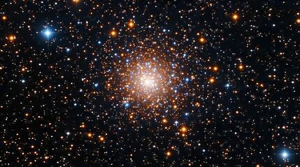 Poster - Realistic portrayal of the Hercules Globular Cluster, showcasing its densely packed stars and globular cluster structure Generative AI