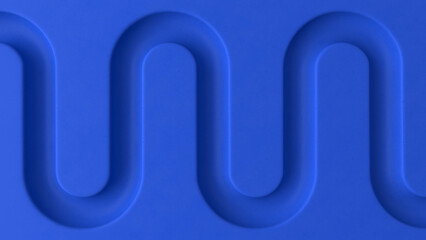 Poster - Blue abstract 3d background. Smooth light, realistic graphics. 3d rendering