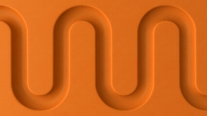 Poster - Orange abstract 3d background. Smooth light, realistic graphics. 3d rendering