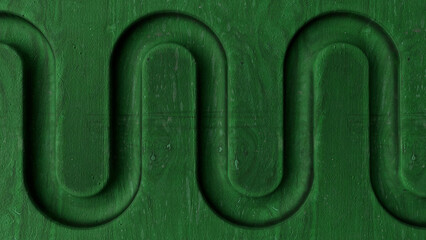 Poster - Green Wooden abstract 3d background. Smooth light, realistic graphics. 3d rendering