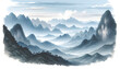 © Christophe - Paysage de montagnes stylisé et calme, baignant dans des nuances douces