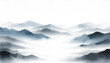 © Christophe - Paysage de montagnes stylisé et calme, baignant dans des nuances douces