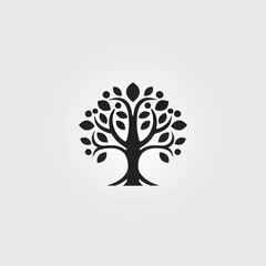 Poster - flat tree icon Generative AI