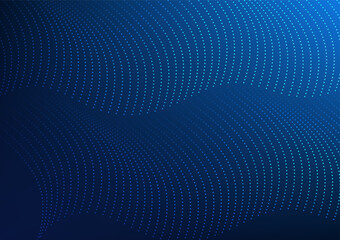 Poster - abstract technology background lines of points connected together to form waves. that shows the coll