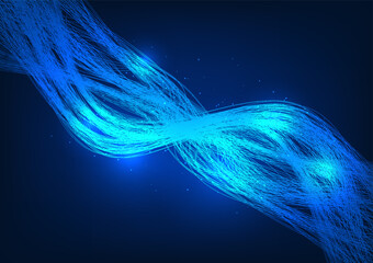 Poster - Big data technology background The overlapping lines represent the aggregation of enormous amounts of information. By transferring data through the network network system. Illustration, Vector