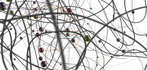 Poster - network shape. Abstract 3D render