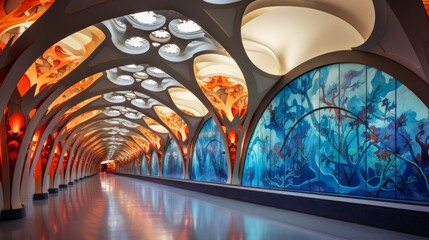Leinwandbilder - metro station concept Generative AI