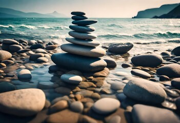 Sticker - stones on the beach