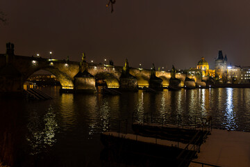 Sticker - Charles bridge, Prague, Central Bohemia, Czech Republic