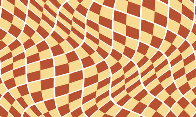 Poster - abstract monochrome repeatable rust cream rectangle wave pattern.