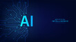 Artificial intelligence abstract background futuristic Hitech style, Technology concept design, Machine learning and generate by chip, Vector illustration for banner and web template.