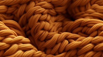 Poster - Knitted and intertwined texture of yarn. Generative AI