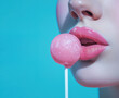 © Boadicea - Beautiful and sensual female lips with lollipop candy