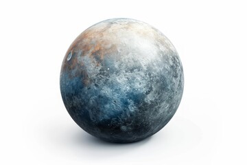 Poster - Photo concept of Sedna, a distant trans-Neptunian object, showcasing its icy composition against a white background Generative AI