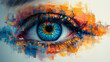 very colourful background with decorative eye