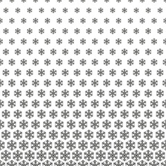 Poster - snowflake seamless pattern. repeating black fading snowflakes isolated on white background. repeated