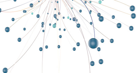 Abstract polygonal space with connecting dots and lines. Dark background. Connection structure. 3d Widescreen