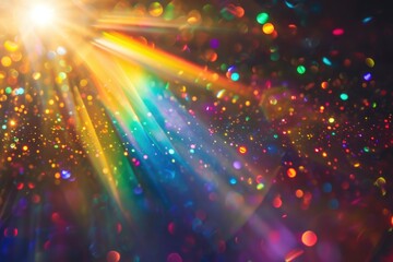 Wall Mural - colorful holographic sunlight reflection wallpaper with prism rainbow light