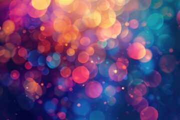 Poster - Blurred refraction light with bokeh overlay effect.