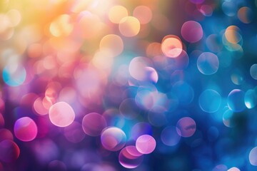 Poster - Blurred refraction light with bokeh overlay effect.