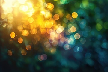 Poster - Blurred refraction light with bokeh overlay effect.