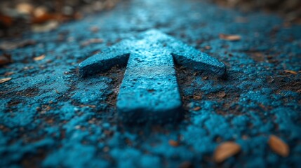 Aufkleber - An upward-pointing arrow on a deep blue background space surrounded by a big arrow. A graph showing business growth, development progress, financial company statistics, financial results, investments
