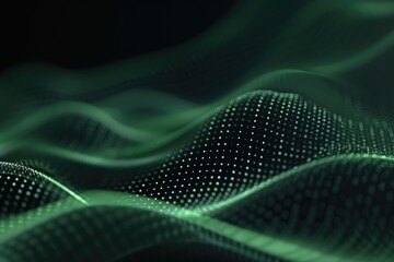 Poster - light black holographic mesh wavy texture background abstract green gradation