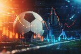 Fototapeta Sport - Online bet and analytics and statistics for soccer game. Generative AI