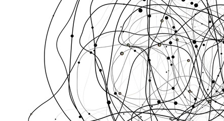 Fototapete - The structure of the network connection of points and lines. Data technology.