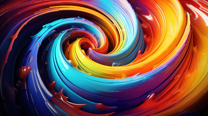 Poster - Abstract background with swirl of colors twisting in motion in vivid color vortex