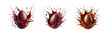 Collection Set of Chocolate easter egg splash in air, isolated over on transparent white background