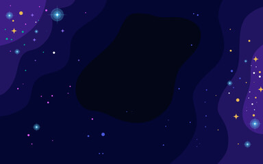 Wall Mural - vector space background . cute flat style template with stars in outer space