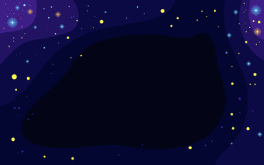 Wall Mural - vector space background . cute flat style template with stars in outer space